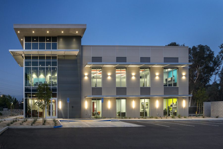 Lamar - San Bernardino exterior at dusk.