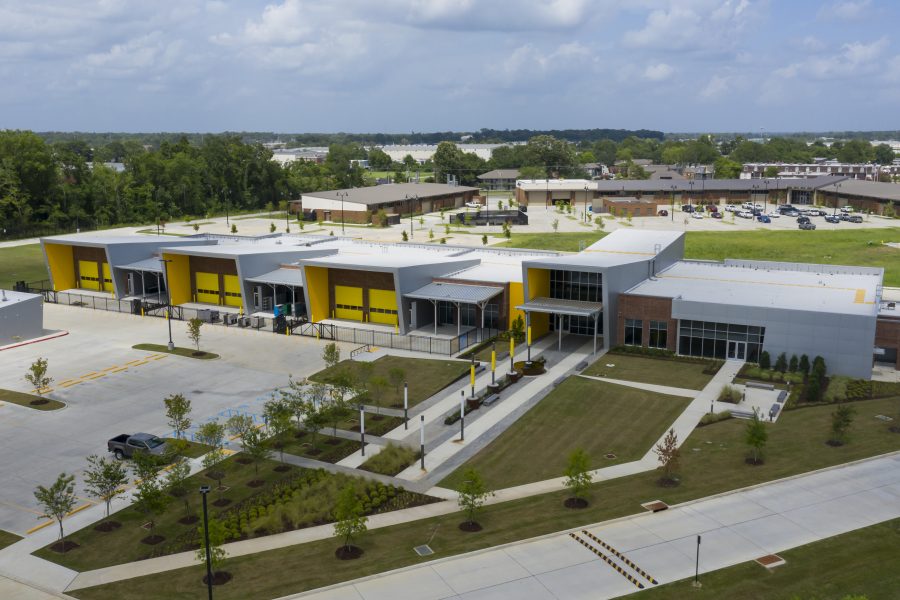 Aerial view of the site.