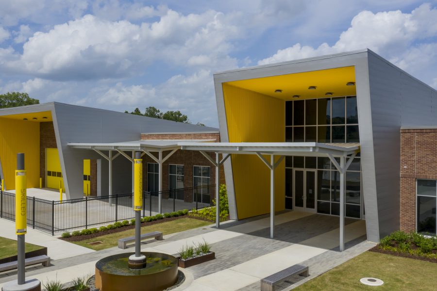 brick and metal panel Exterior of EBR-CTEC