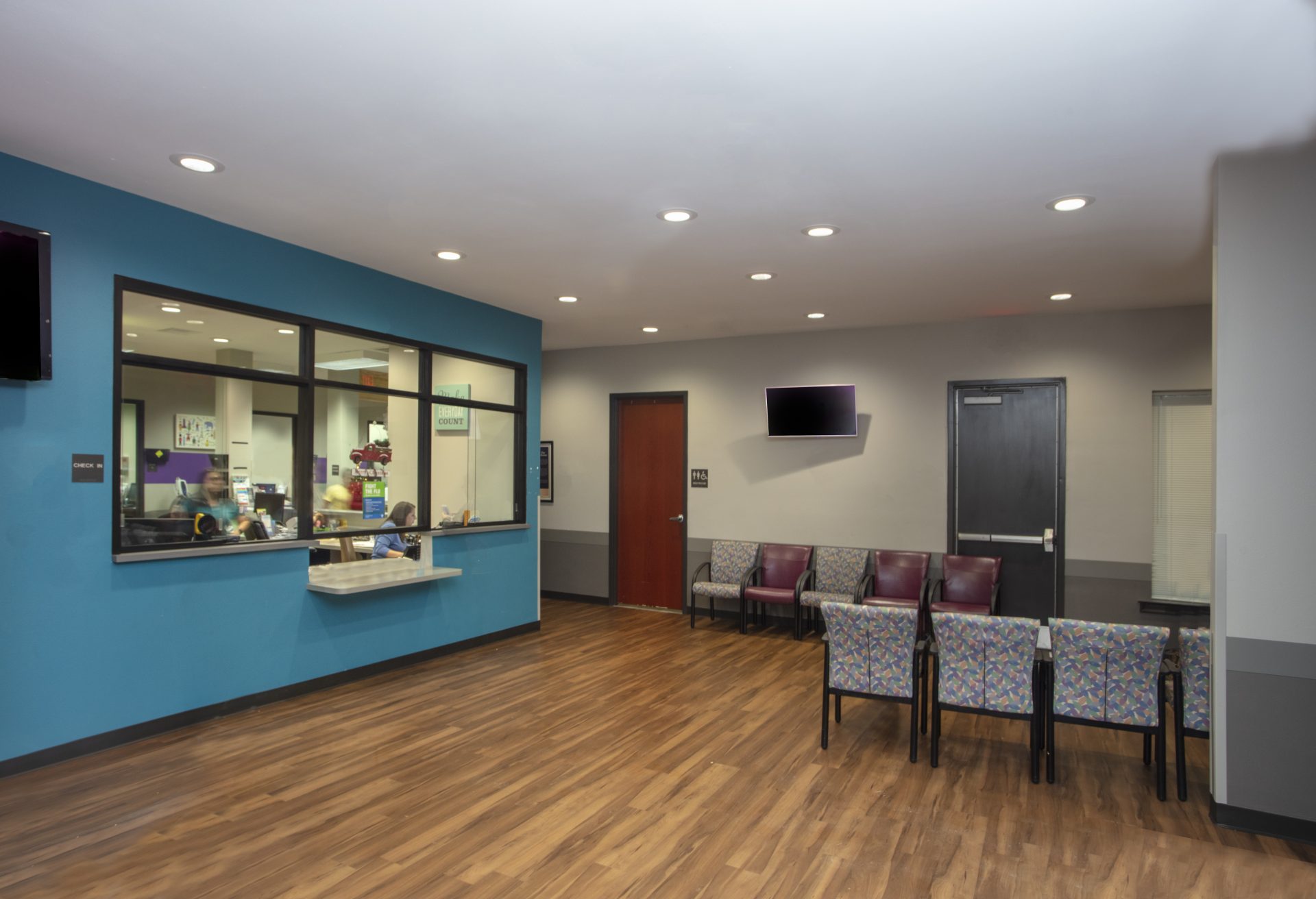 Waiting area at St. Elizabeth Pediatric Clinic.