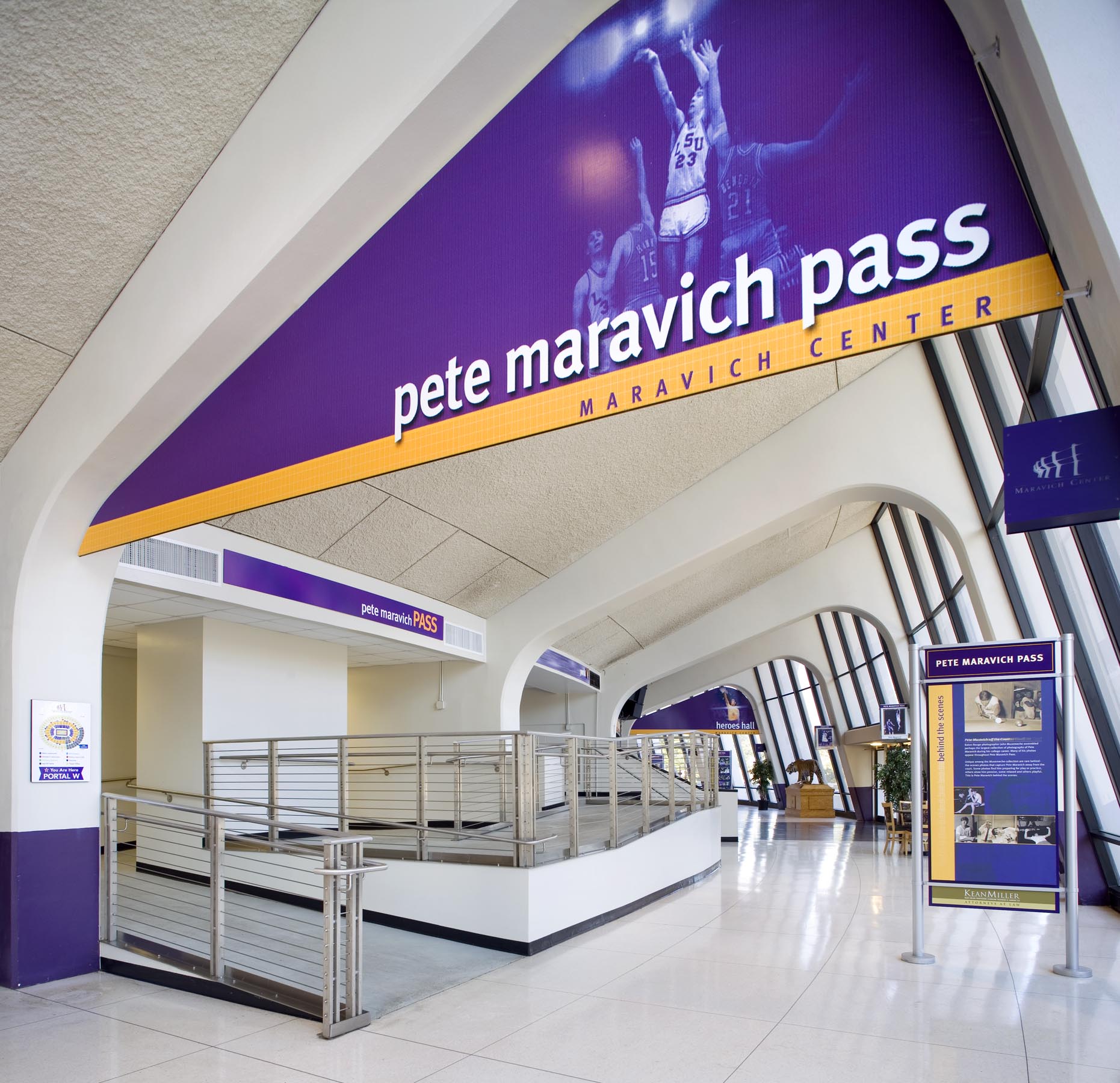 Pete Maravich Pass hallway at the Assembly Center