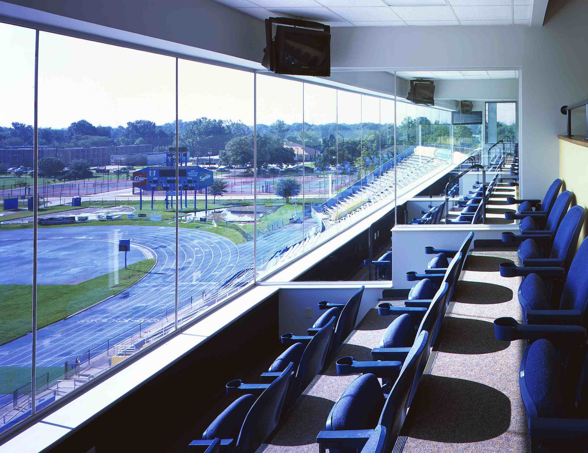Press Box at Southern University, overlooking the field.