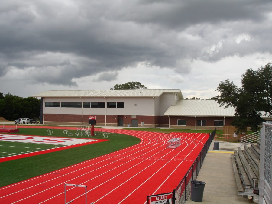 Field and athletic center.