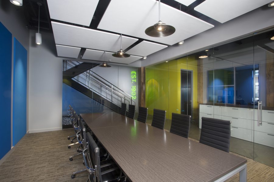 Conference room with large conference table at Lamar New Orleans.