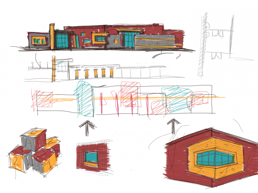 Sketch of plans for Bluff Ridge Primary.